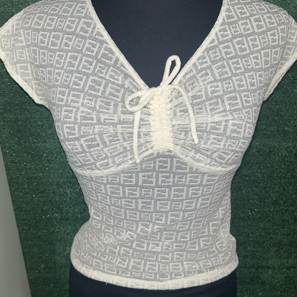 Fendi White FF Monogram Blouse